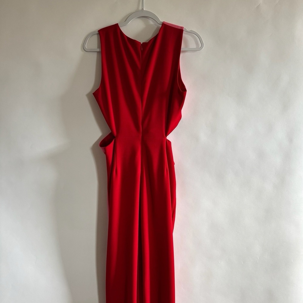 One 33 Social Color Block Bow Front Gown Side Cutouts Pink Red 8 Event Dress - Picture 8 of 16